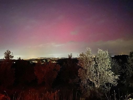 L'aurora boreale nel Chianti fiorentino