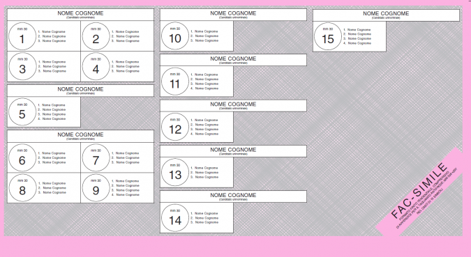 Il fac simile della scheda elettorale per la Camera dei deputati