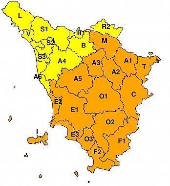 Mappa delle allerte - Regione Toscana