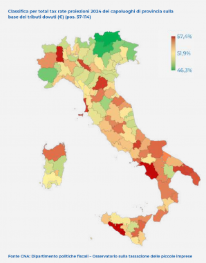 La pressione fiscale nei comuni italiani mappa