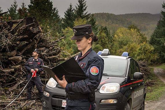 I carabinieri forestali durante le verifiche