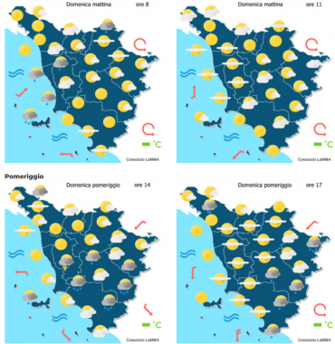Le previsioni meteo del consorzio Lamma per domenica 3 Agosto