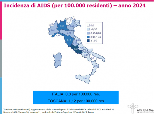 mappa incidenza aids