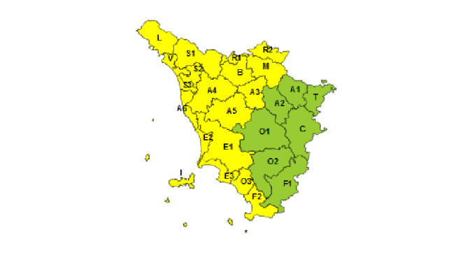 Allerta meteo in Toscana per domenica 28 Novembre