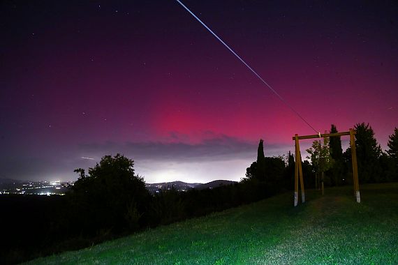L'aurora boreale nel cielo della Val di Pesa