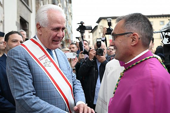 Gherardo Gambelli saluta Eugenio Giani