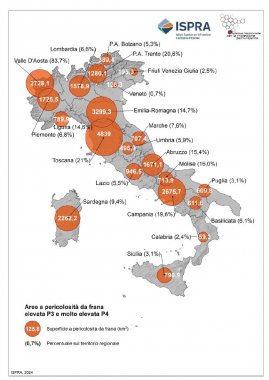 mappa italia rischio frane