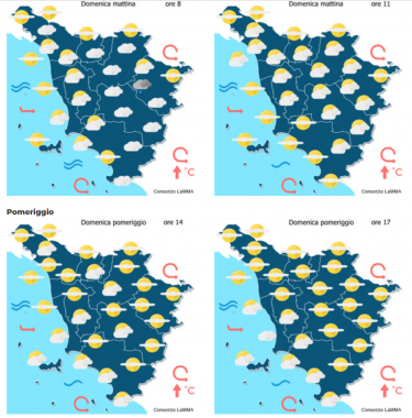 Le previsioni meteo del consorzio Lamma per domenica 7 Dicembre