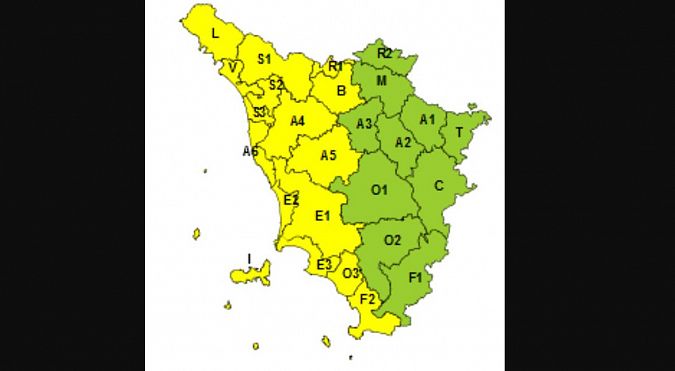 L'allerta meteo diramata dalla Protezione civile