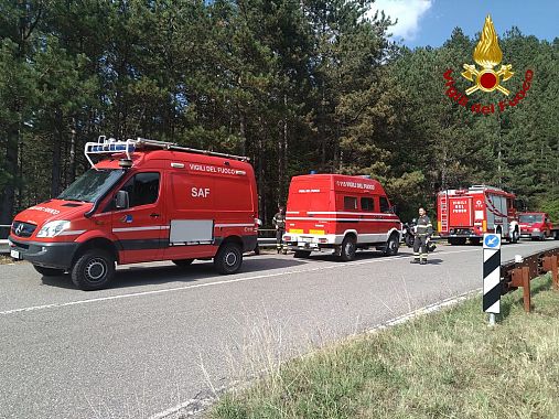 Il recupero del motociclista a San Godenzo 2