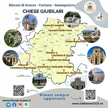 Le chiese giubilari della diocesi di Arezzo, Cortona e Sansepolcro mappa