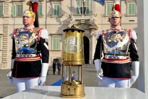 La cerimonia di inaugurazione del viaggio italiano della Fiamma Olimpica