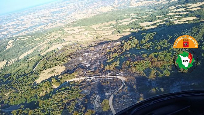 L'area interessata dall'incendio