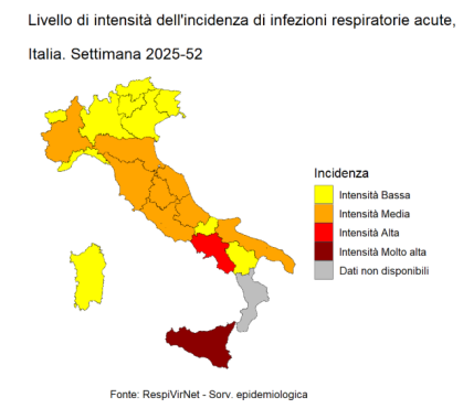 La mappa a colori del contagio da influenza