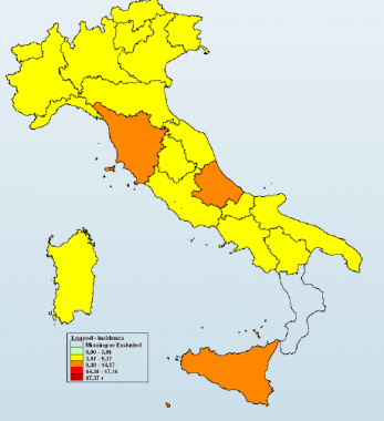 La mappa a colori del contagio da influenza