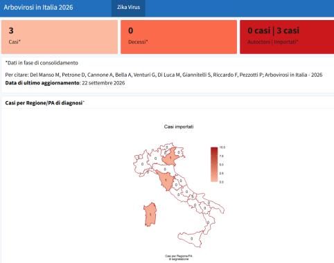 I casi di Zika Virus nelle regioni italiane mappa