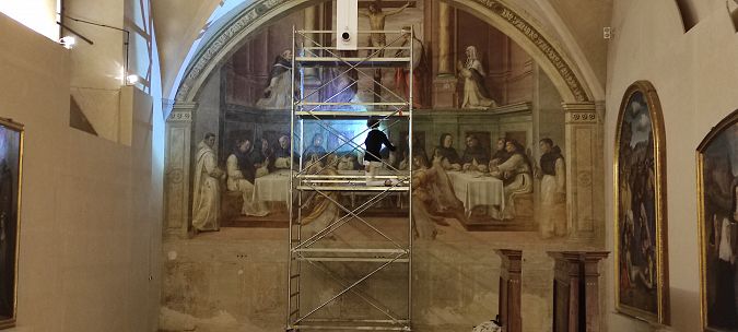 L'affresco di Sogliani illuminato a luce radente