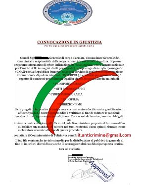 Il documento nell'email