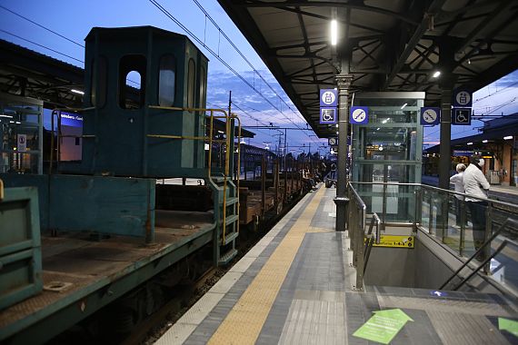 Il treno merci fermo a Pontedera 1