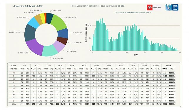 I nuovi positivi per fasce di età e provincia di residenza
