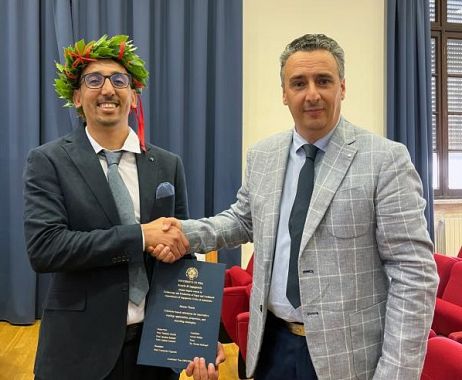 Ayoub Fakhry con il presidente del corso Marco Frosolini