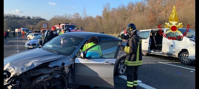 I mezzi coinvolti nell'incidente