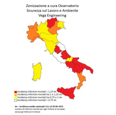 La mappa a colori del rischio morti bianche