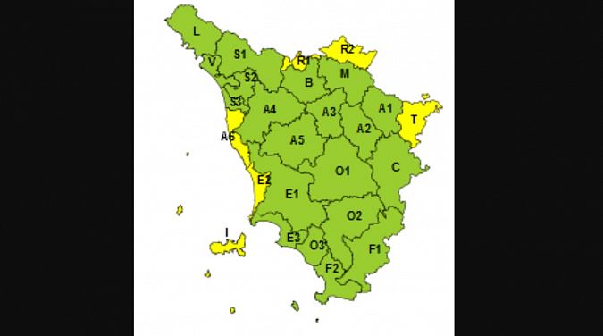 L'allerta meteo per lunedì 7 Febbraio in Toscana