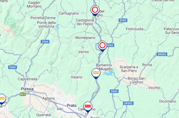 Il tratto chiuso mappa