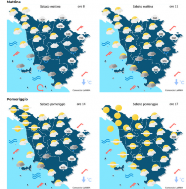 Le previsioni del consorzio Lamma per sabato 22 Novembre 2025