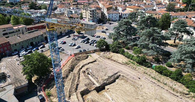 L'area di cantiere in cui è stato ritrovato il nuovo ordigno