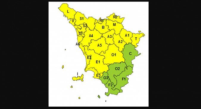 L'allerta meteo per il 24 Maggio in Toscana