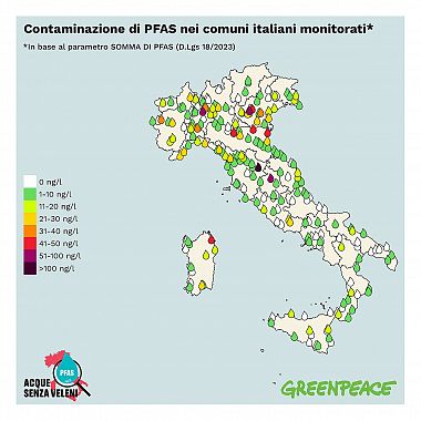 pfas nelle regioni mappa