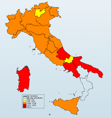 La mappa a colori del contagio da influenza 