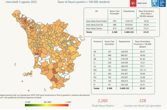 Tabella Regione Toscana