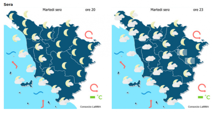 Le previsioni meteo del consorzio Lamma per la notte di San Silvestro