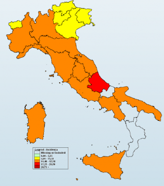 La mappa a colori del contagio da influenza