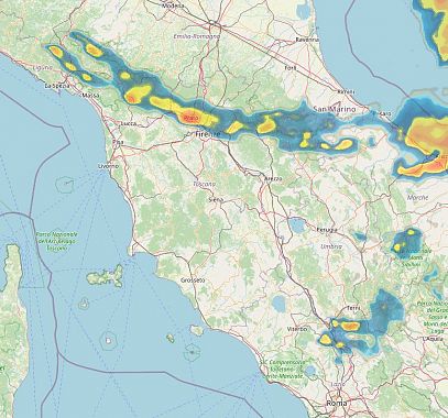 I temporali del pomeriggio in Toscana 