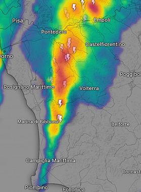 L'area interessata dalla perturbazione