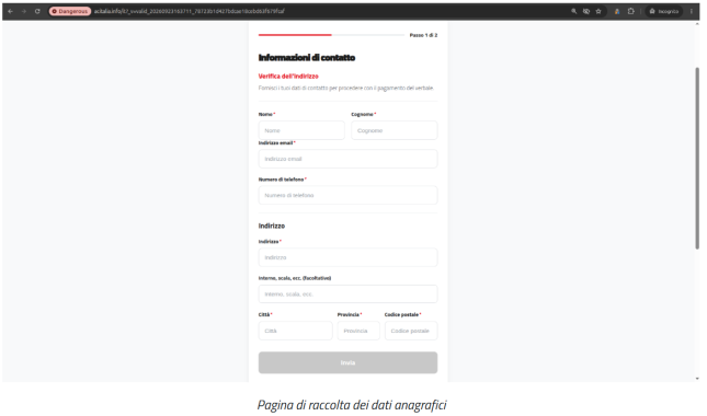 La seconda schermata