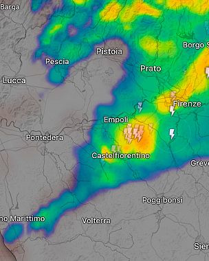La perturbazione nel primo mattino di oggi