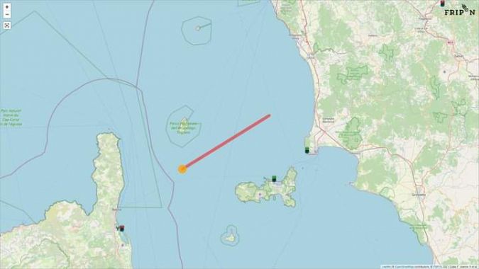 Il tracciato percorso dal bolide nei cieli