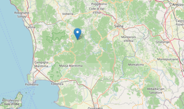 L'epicentro della scossa mappa